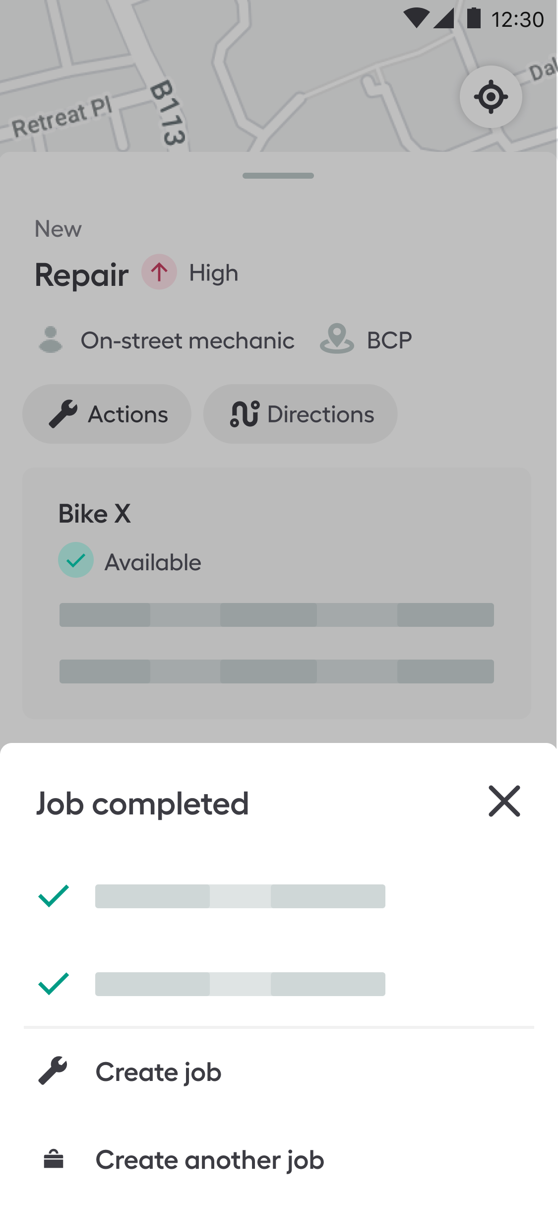 Find job on map, complete job, automate follow-on jobs